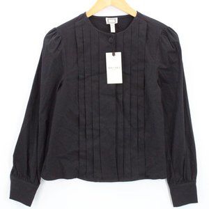 Mo:vint Shirt Womens Black Casual Button Down Long Sleeve Cotton Blend XS